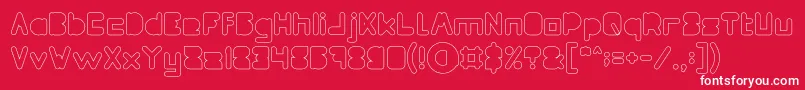 MAXIMUM KILOMETER Filled Hollow Font – White Fonts on Red Background