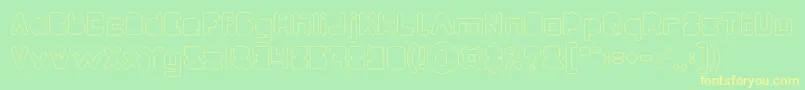 MAXIMUM KILOMETER Filled Hollow Font – Yellow Fonts on Green Background