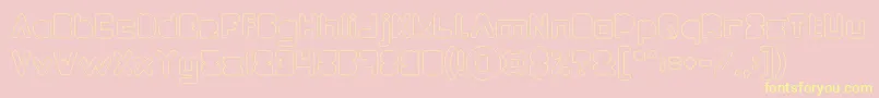 MAXIMUM KILOMETER Filled Hollow-Schriftart – Gelbe Schriften auf rosa Hintergrund