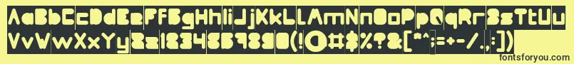 MAXIMUM KILOMETER Filled Inverse Font – Black Fonts on Yellow Background