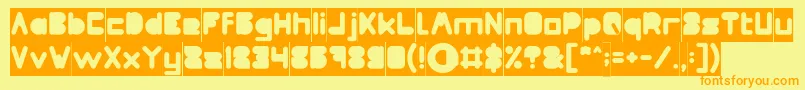 MAXIMUM KILOMETER Filled Inverse Font – Orange Fonts on Yellow Background