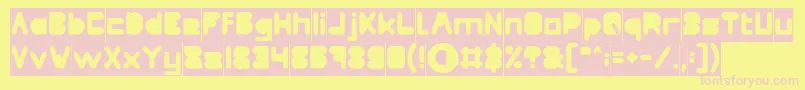 MAXIMUM KILOMETER Filled Inverse Font – Pink Fonts on Yellow Background