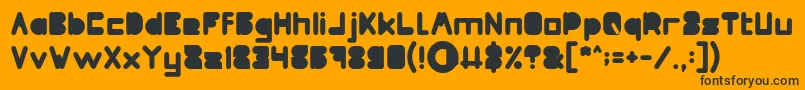 MAXIMUM KILOMETER Filled-Schriftart – Schwarze Schriften auf orangefarbenem Hintergrund