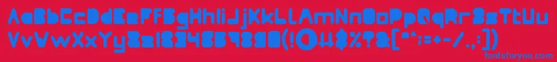 Czcionka MAXIMUM KILOMETER Filled – niebieskie czcionki na czerwonym tle