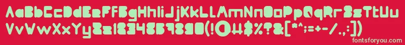 MAXIMUM KILOMETER Filled Font – Green Fonts on Red Background