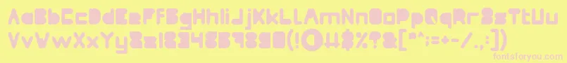 MAXIMUM KILOMETER Filled-fontti – vaaleanpunaiset fontit keltaisella taustalla