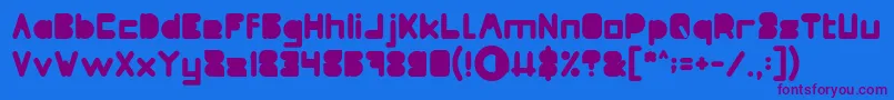 MAXIMUM KILOMETER Filled Font – Purple Fonts on Blue Background