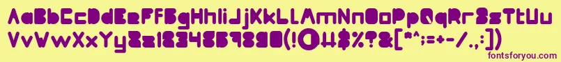 MAXIMUM KILOMETER Filled Font – Purple Fonts on Yellow Background