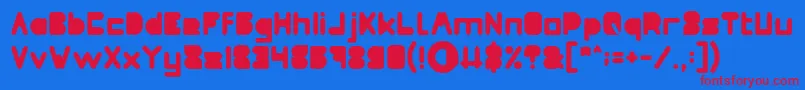 MAXIMUM KILOMETER Filled Font – Red Fonts on Blue Background