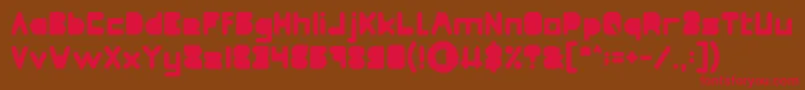 MAXIMUM KILOMETER Filled-Schriftart – Rote Schriften auf braunem Hintergrund