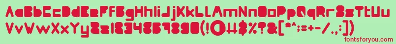 フォントMAXIMUM KILOMETER Filled – 赤い文字の緑の背景
