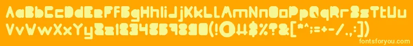 MAXIMUM KILOMETER Filled Font – Yellow Fonts on Orange Background