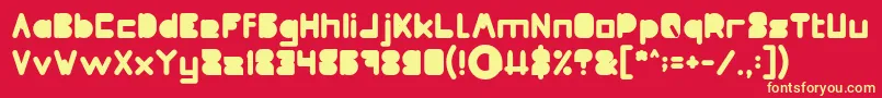 MAXIMUM KILOMETER Filled Font – Yellow Fonts on Red Background