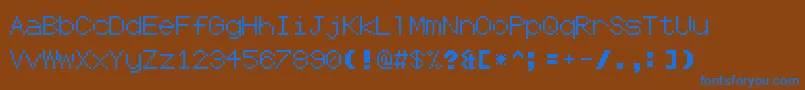 フォントCodersCrux2 – 茶色の背景に青い文字