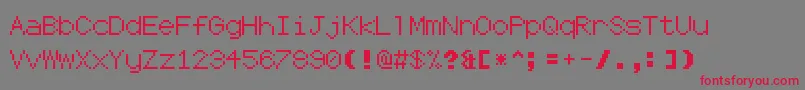 Fonte CodersCrux2 – fontes vermelhas em um fundo cinza