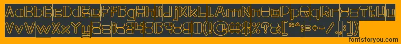 MAXIMUM KILOMETER Hollow Inverse Font – Black Fonts on Orange Background