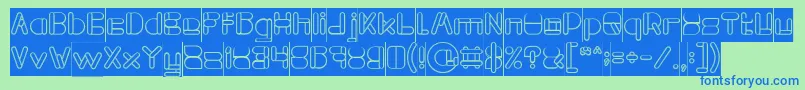 MAXIMUM KILOMETER Hollow Inverse Font – Blue Fonts on Green Background