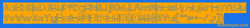 MAXIMUM KILOMETER Hollow Inverse Font – Orange Fonts on Blue Background