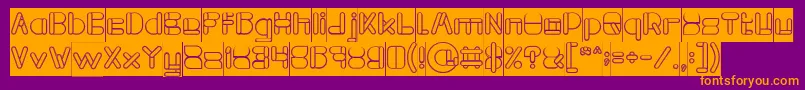 MAXIMUM KILOMETER Hollow Inverse Font – Orange Fonts on Purple Background