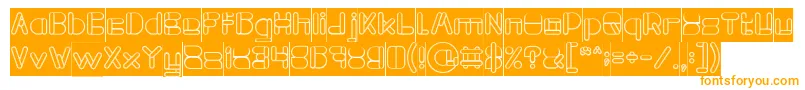 MAXIMUM KILOMETER Hollow Inverse Font – Orange Fonts on White Background