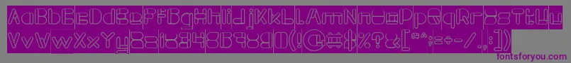 MAXIMUM KILOMETER Hollow Inverse Font – Purple Fonts on Gray Background