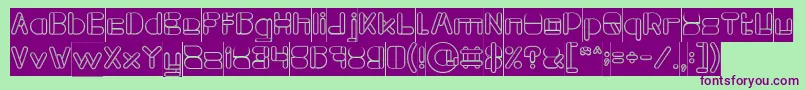 MAXIMUM KILOMETER Hollow Inverse Font – Purple Fonts on Green Background