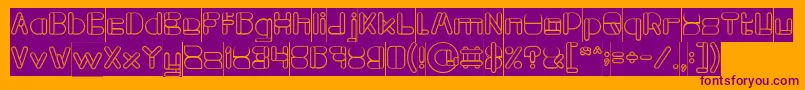 MAXIMUM KILOMETER Hollow Inverse Font – Purple Fonts on Orange Background
