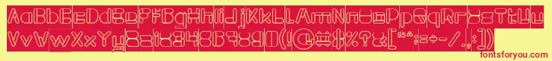 MAXIMUM KILOMETER Hollow Inverse Font – Red Fonts on Yellow Background