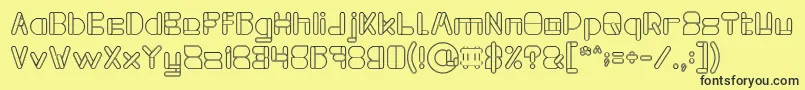 MAXIMUM KILOMETER Hollow Font – Black Fonts on Yellow Background