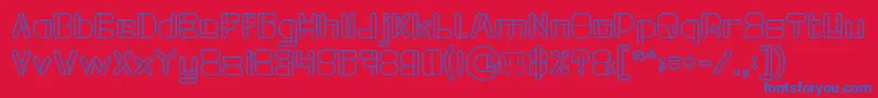 Weitere Informationen zur MAXIMUM KILOMETER Hollow-Schriftart MAXIMUM KILOMETER Hollow-Schriftart – Blaue Schriften auf rotem Hintergrund
