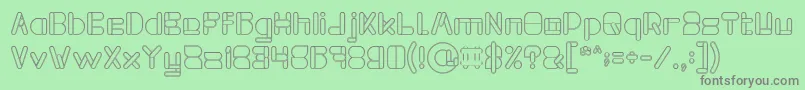 MAXIMUM KILOMETER Hollow Font – Gray Fonts on Green Background