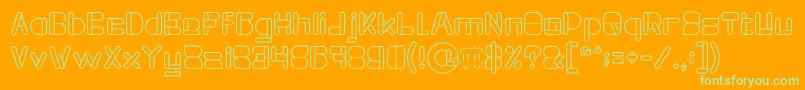 MAXIMUM KILOMETER Hollow Font – Green Fonts on Orange Background