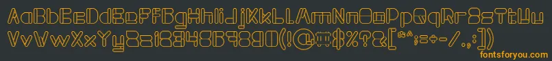 MAXIMUM KILOMETER Hollow Font – Orange Fonts on Black Background