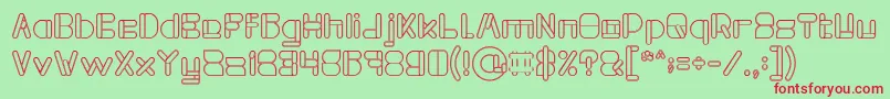 MAXIMUM KILOMETER Hollow Font – Red Fonts on Green Background