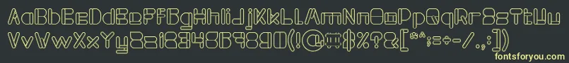 MAXIMUM KILOMETER Hollow Font – Yellow Fonts on Black Background