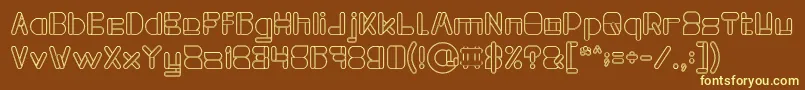 MAXIMUM KILOMETER Hollow Font – Yellow Fonts on Brown Background