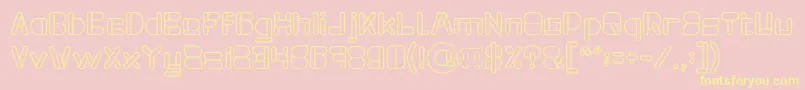 MAXIMUM KILOMETER Hollow Font – Yellow Fonts on Pink Background