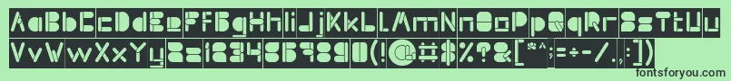 MAXIMUM KILOMETER inside inverse Font – Black Fonts on Green Background