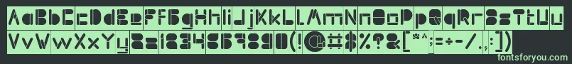 フォントMAXIMUM KILOMETER inside inverse – 黒い背景に緑の文字