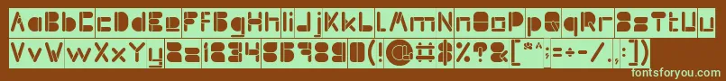 MAXIMUM KILOMETER inside inverse Font – Green Fonts on Brown Background