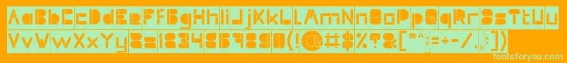 Fonte MAXIMUM KILOMETER inside inverse – fontes verdes em um fundo laranja