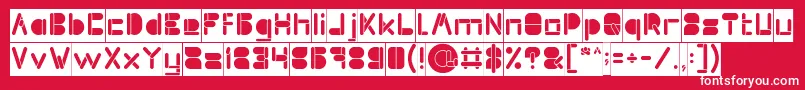 フォントMAXIMUM KILOMETER inside inverse – 赤い背景に白い文字