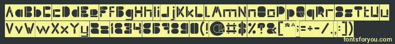 MAXIMUM KILOMETER inside inverse Font – Yellow Fonts on Black Background