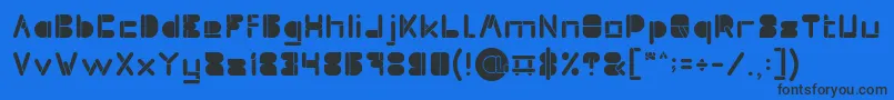フォントMAXIMUM KILOMETER inside – 黒い文字の青い背景