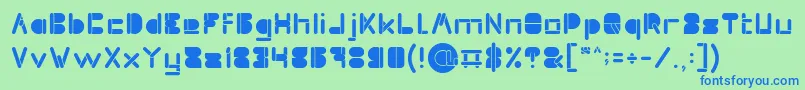 MAXIMUM KILOMETER inside Font – Blue Fonts on Green Background