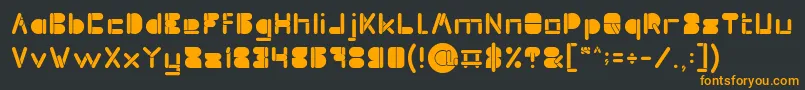 MAXIMUM KILOMETER inside Font – Orange Fonts on Black Background