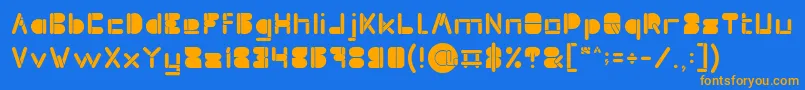 MAXIMUM KILOMETER inside Font – Orange Fonts on Blue Background