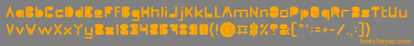 MAXIMUM KILOMETER inside Font – Orange Fonts on Gray Background