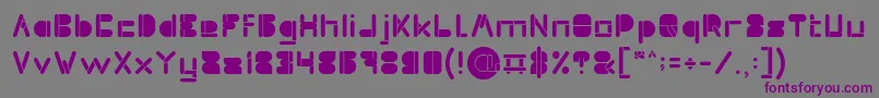 MAXIMUM KILOMETER inside Font – Purple Fonts on Gray Background