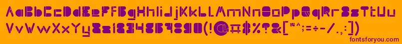 MAXIMUM KILOMETER inside Font – Purple Fonts on Orange Background